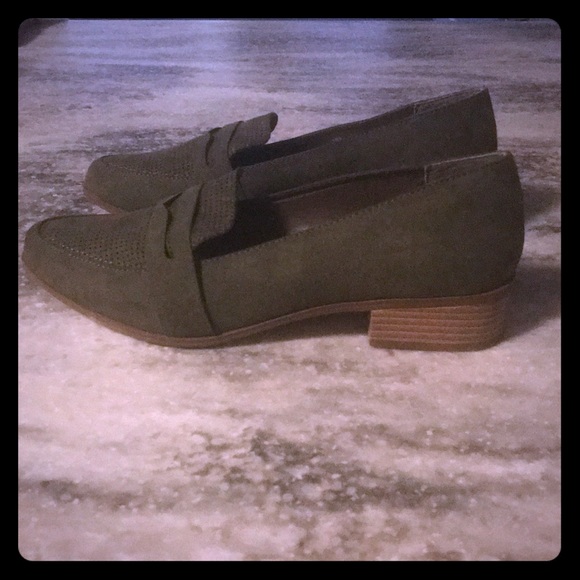 JustFab Shoes Army Green Loafers Poshmark